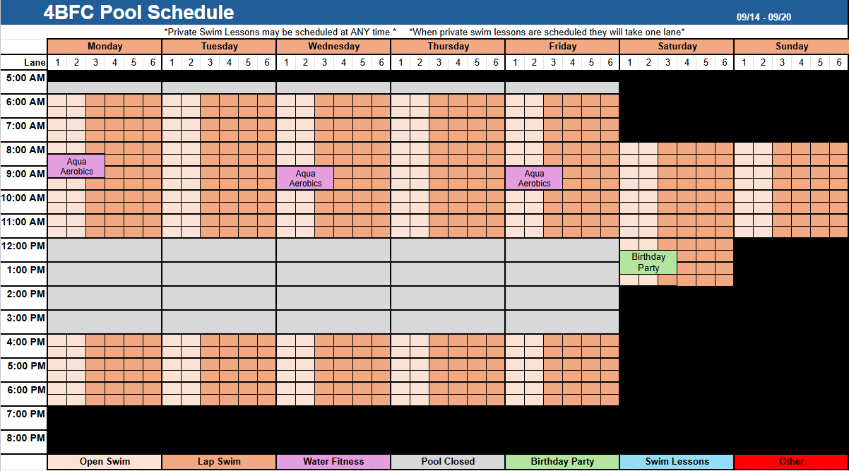 Pool Schedule