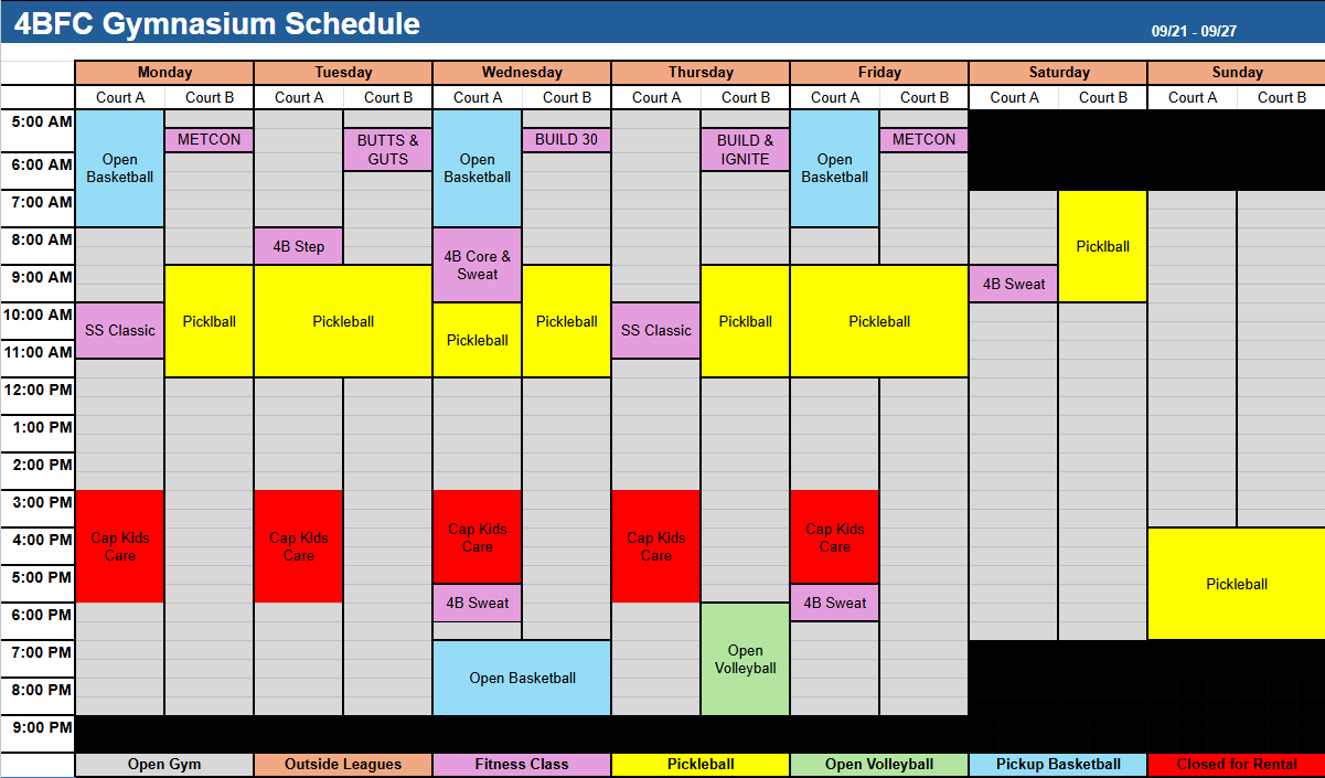 court schedule