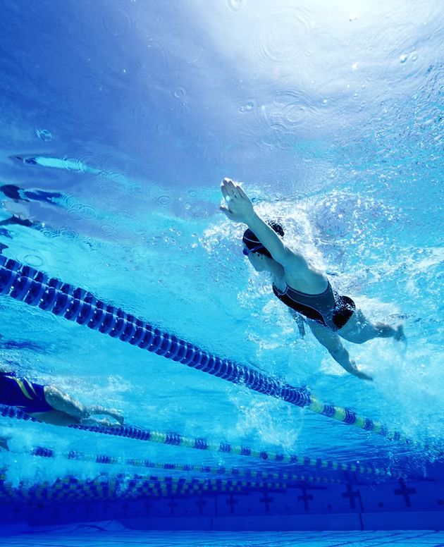 swimming in pool