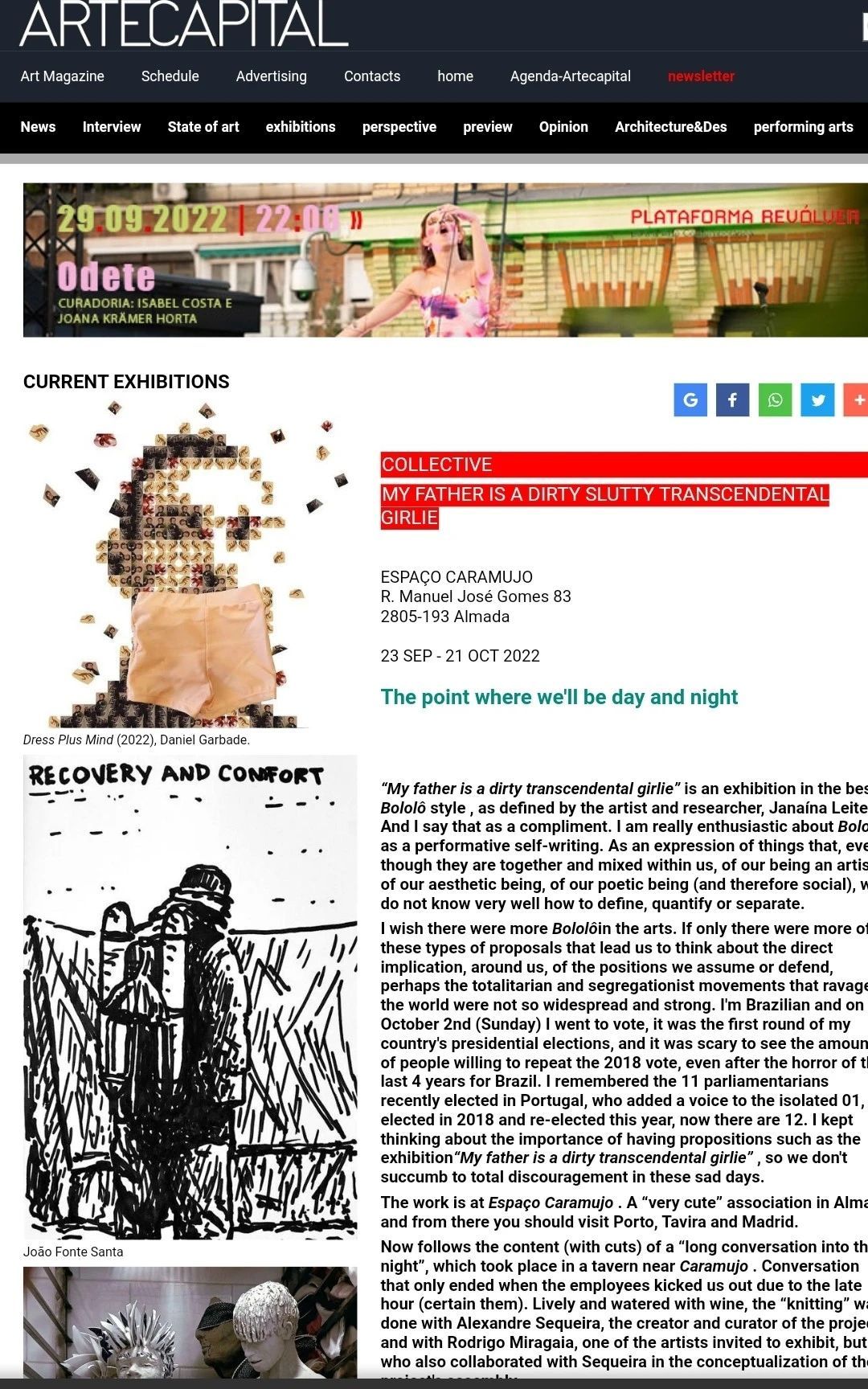 Webpage featuring a digital art portrait and a black-and-white illustration.paintuing by Garbade
