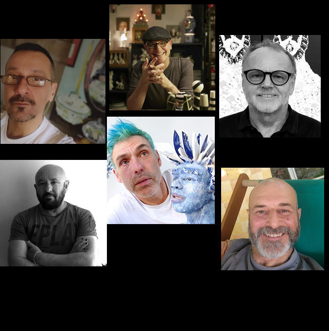 a collage of men 's faces