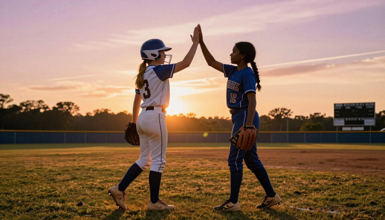 Softball on home plate for Fall 2026 registration in Austell.