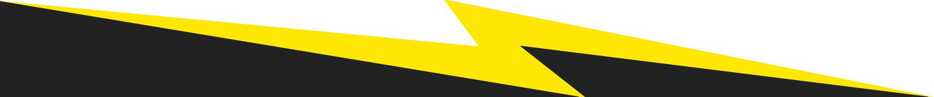 Yellow and black lightning bolt on a white background.