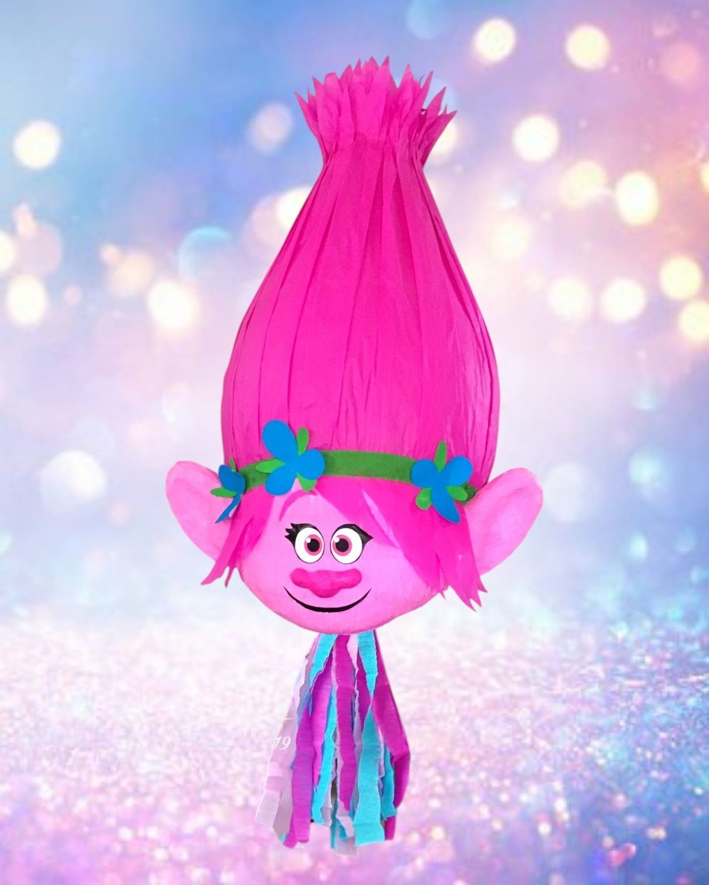 Pinata piñata poppy trolls verjaardag feestje kinderfeestje