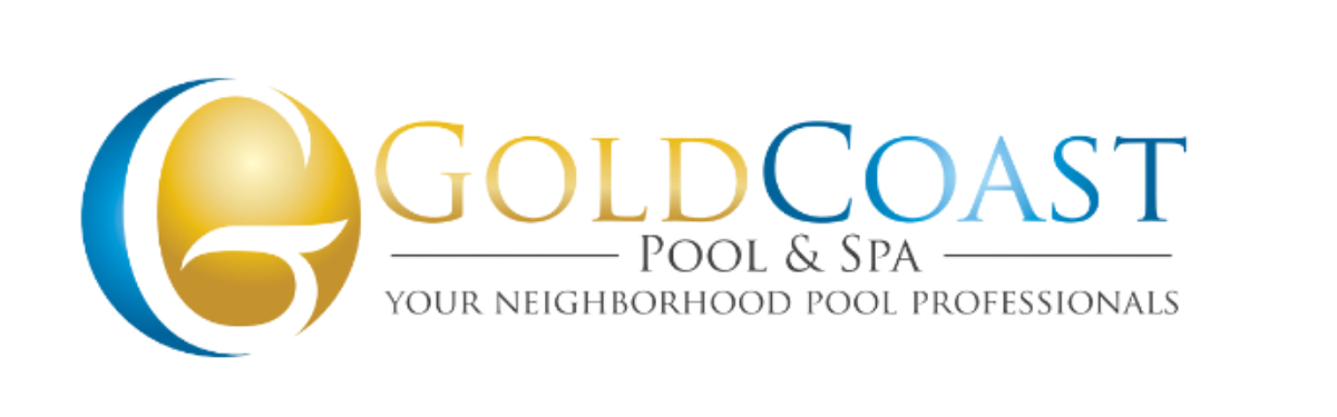 Gold Coast Pool & Spa logo with blue and gold emblem and tagline “Your neighborhood pool professional”