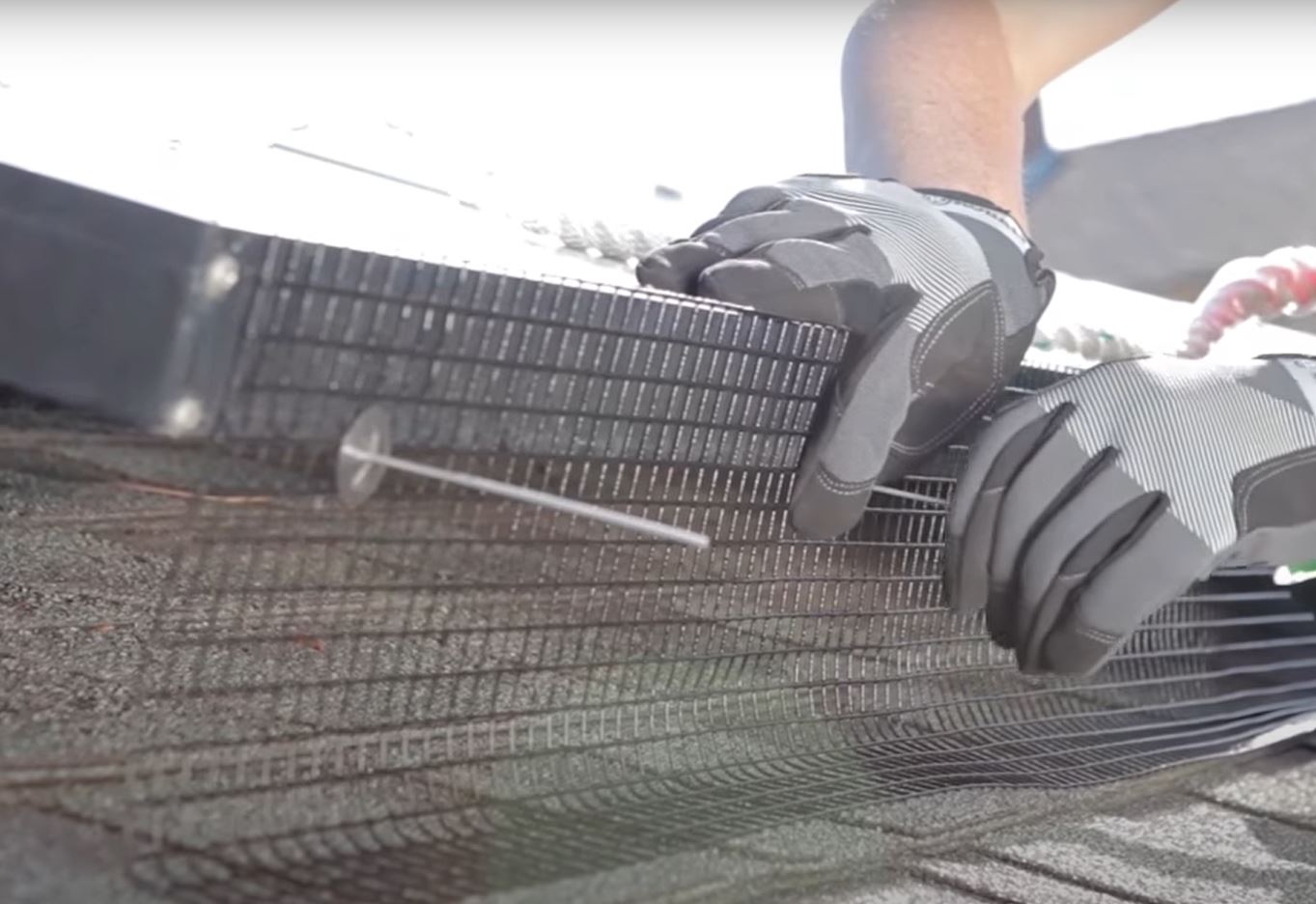 solar panel system secured against bird nesting