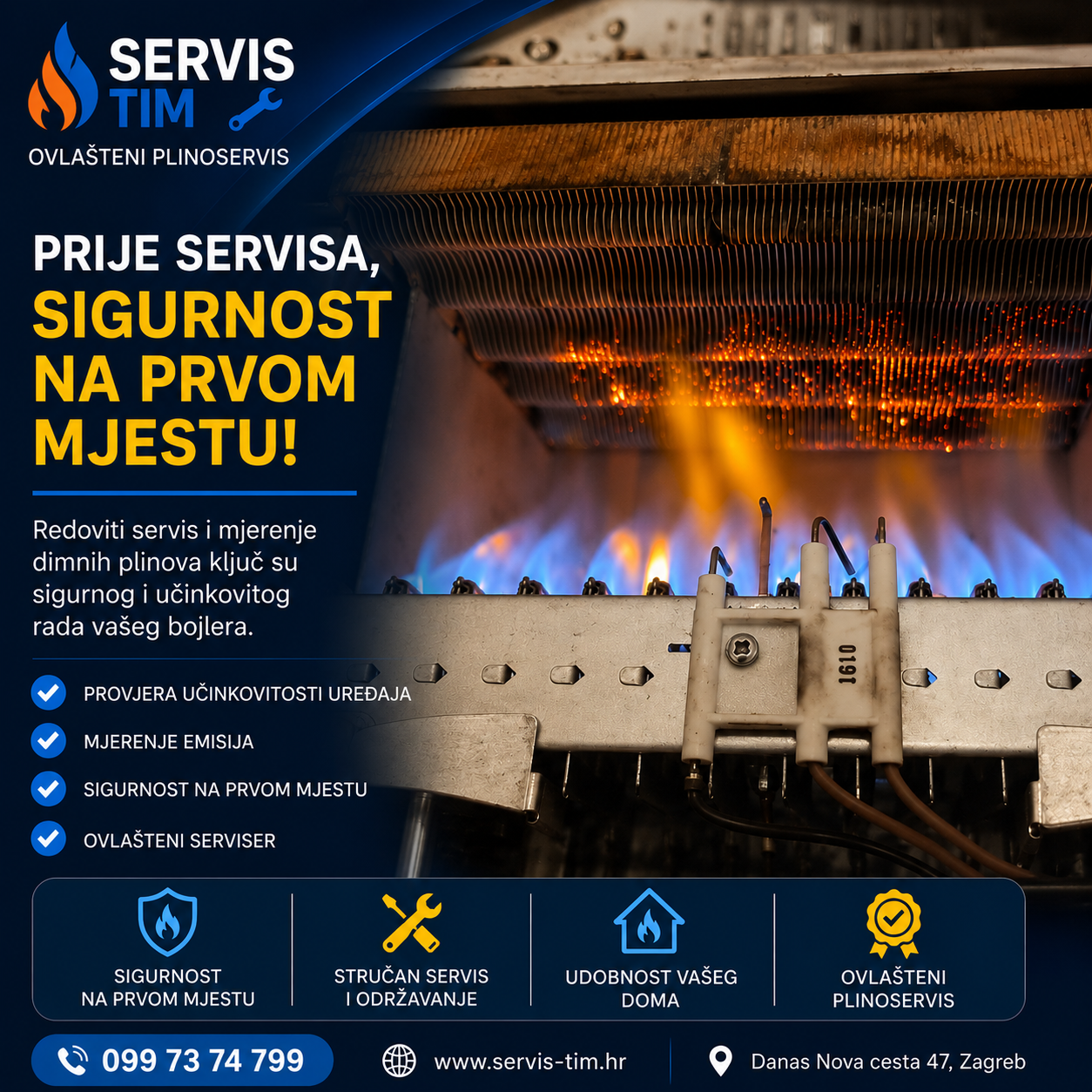 nepravilno sagorijevanje atmosferskog plinskog bojlera, prljav primarni grijač, nečistoće u bojleru