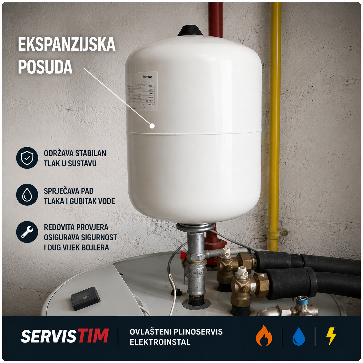 Ekspanzijska posuda sanitarnog spremnika