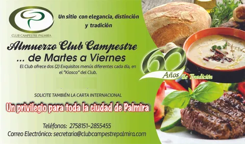 CLUB CAMPESTRE PALMIRA - Almuerzo de Martes a Viernes 2017