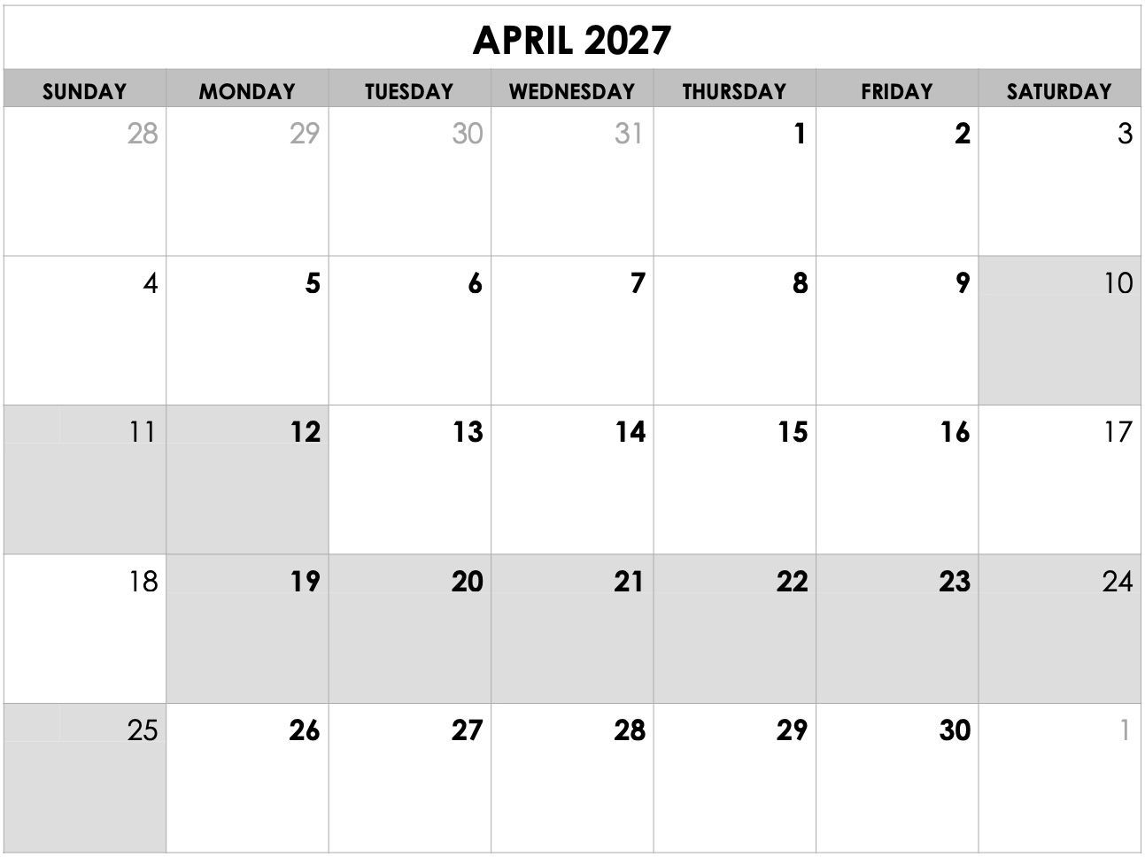 A black and white calendar for july 2025