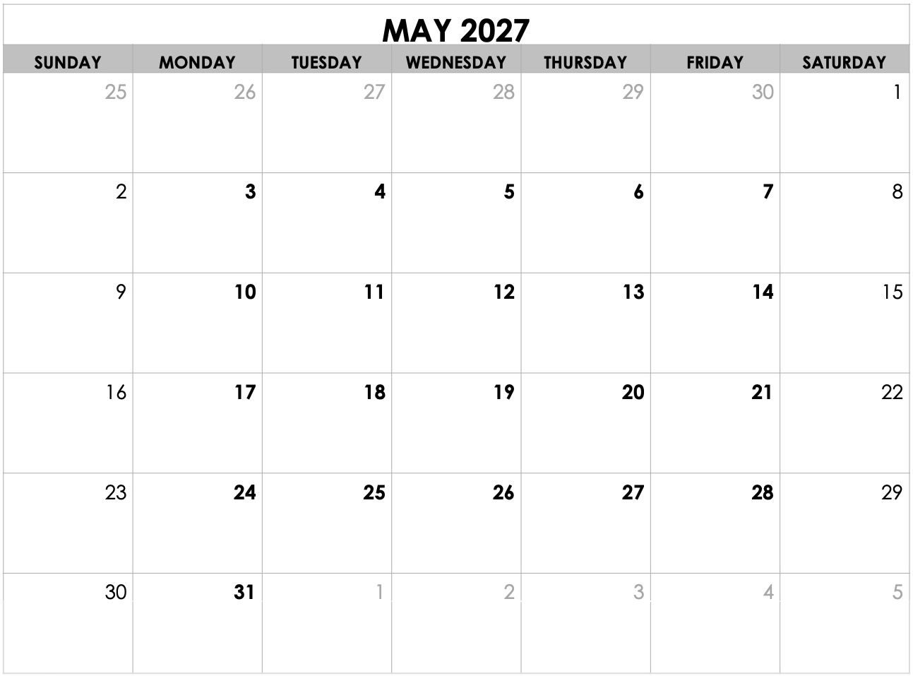 A black and white calendar for july 2025