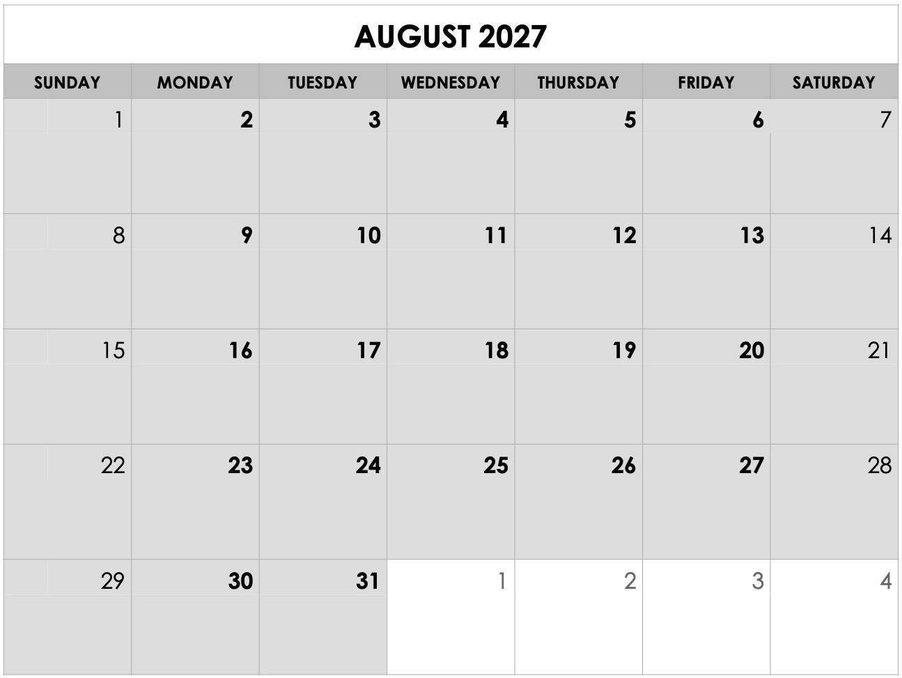 A black and white calendar for july 2025