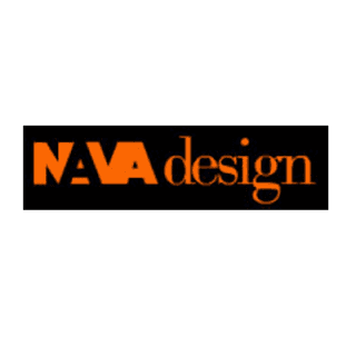 Logo NAVA in arancione e bianco su un rettangolo nero.