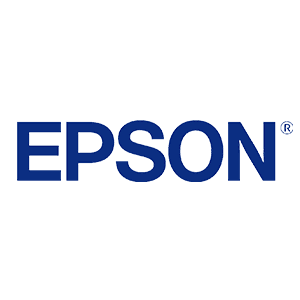 Logo EPSON in testo blu su sfondo bianco.