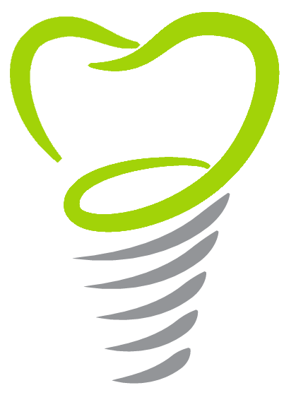 A green tooth with a screw in the shape of a heart.