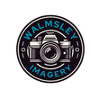 Circular logo: vintage camera illustration, 