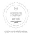ISO 9001 quality management certification seal.