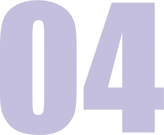 Le chiffre 04 en caractères sans empattement violet clair sur fond blanc.