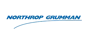 Northrop Grumman logo in blue; company name above a curved blue line.