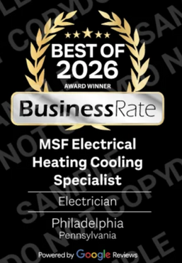 MSF Electrical Heating Cooling Specialist award plaque with gold and black design on silver stand