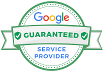 Google Guaranteed Service Provider badge with green ribbon and checkmarks