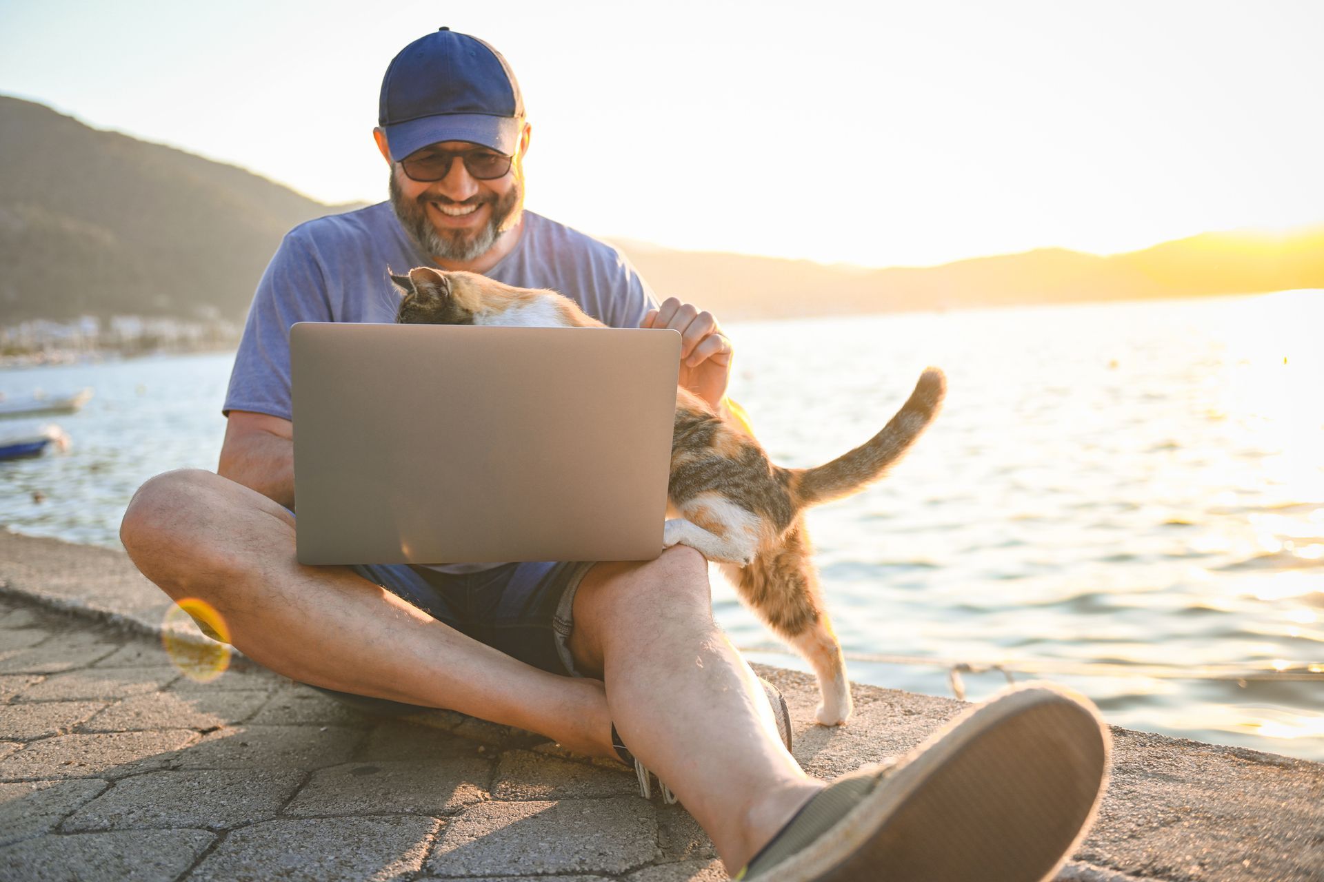 Man Using Laptop On Seaside | Sydney, NSW | Always Apples