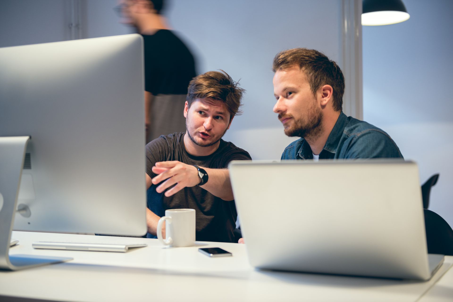 Two Man Talking While Looking At The Monitor | Sydney, NSW | Always Apples