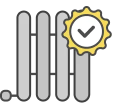 Gray fence icon with a yellow award badge and checkmark