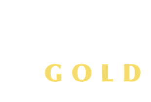 Gold text on a white background