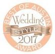 Best of Austin Wedding Style 2017 award badge in peach and beige