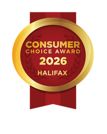Consumer Choice Award 2026 Halifax gold-and-red ribbon badge