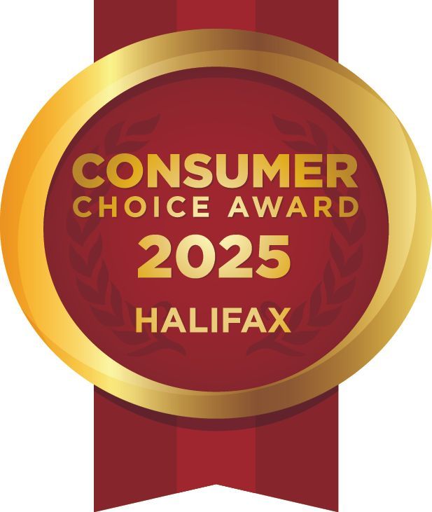 Consumer Choice Award 2025 Halifax, golden seal with red ribbon.