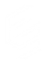 White geometric logo with an angular stylized letter E on a white background
