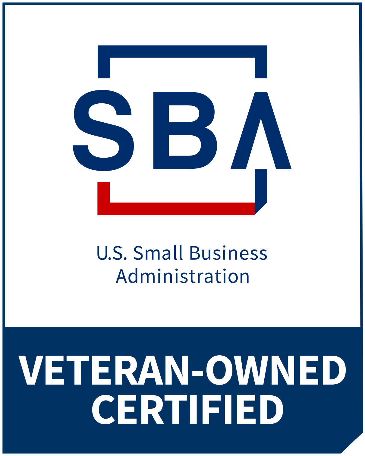 The logo for the u.s. small business administration is veteran owned certified.