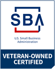 The logo for the u.s. small business administration is veteran owned certified.