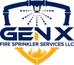A logo for genx fire sprinkler services llc