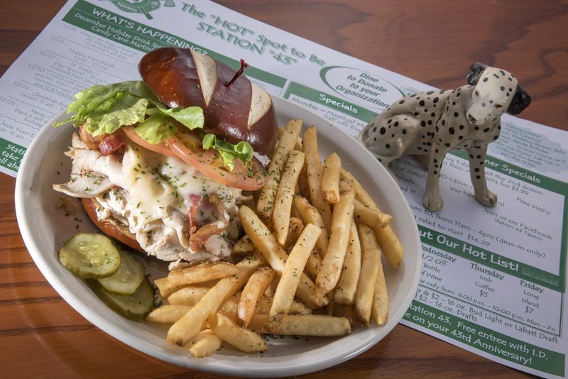 Sandwich and fries on a plate