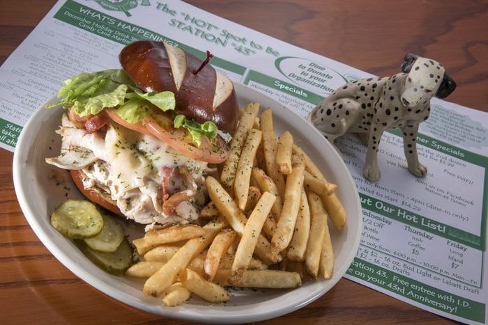 Sandwich and fries on a plate