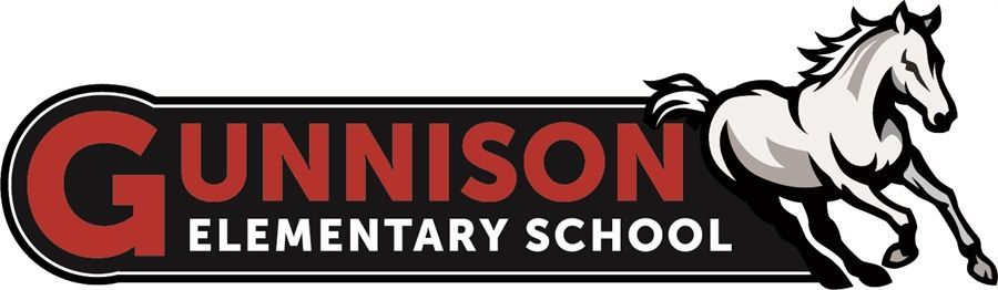 The gunnison elementary school logo has a horse on it.