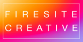 Firesite Creative logo on a colorful gradient background: orange, pink, and purple, with white text.