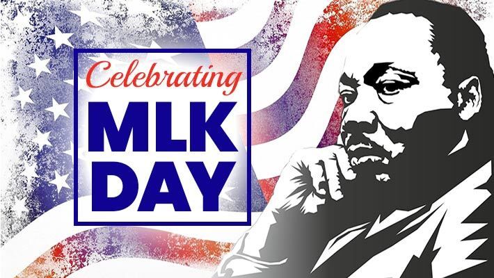 A poster for celebrating mlk day with a picture of martin luther king jr.