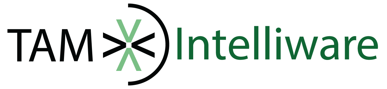 A logo for tam intelliware is shown on a white background.