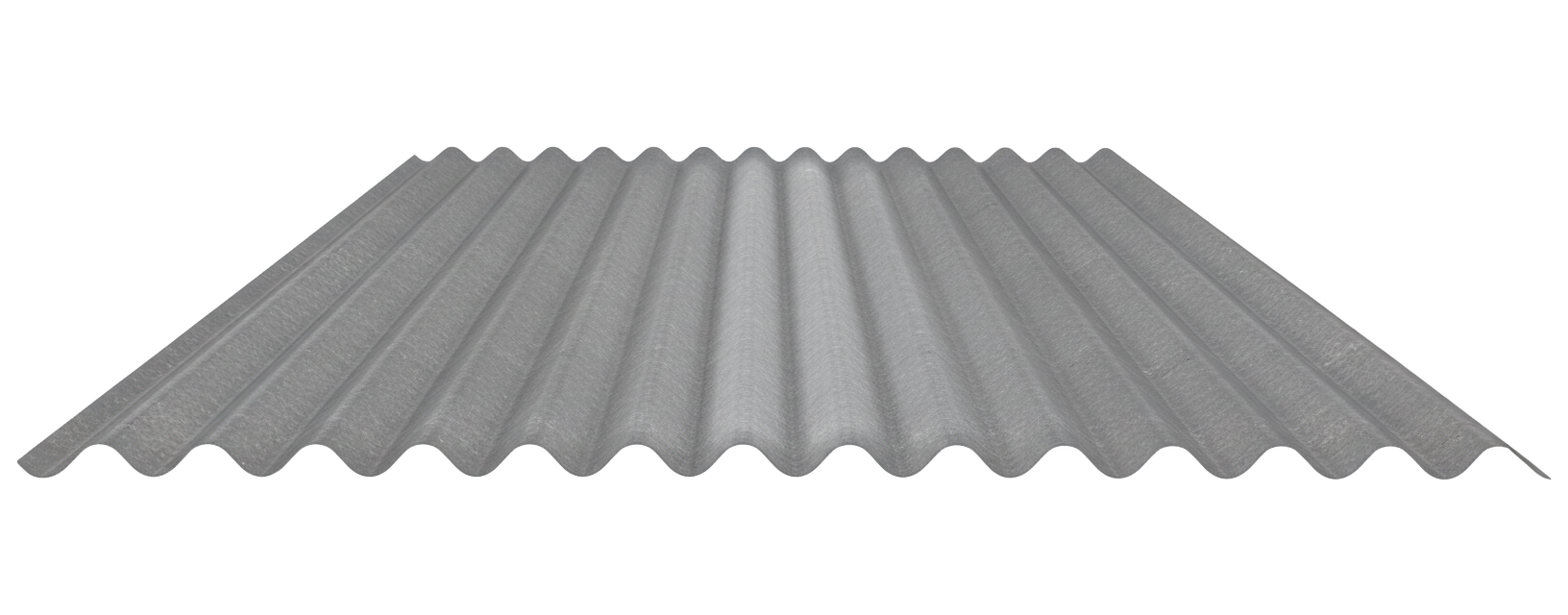Gray corrugated metal roofing sheet.