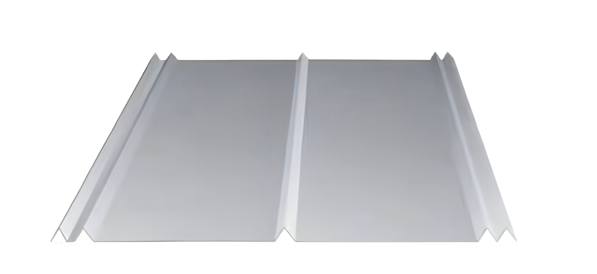 Silver metal roofing panel.