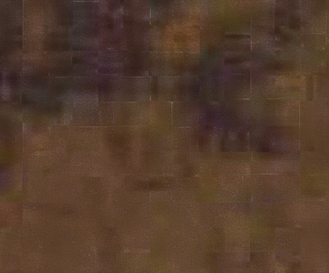 Brown and purple mottled, textured background with a subtle grid pattern.
