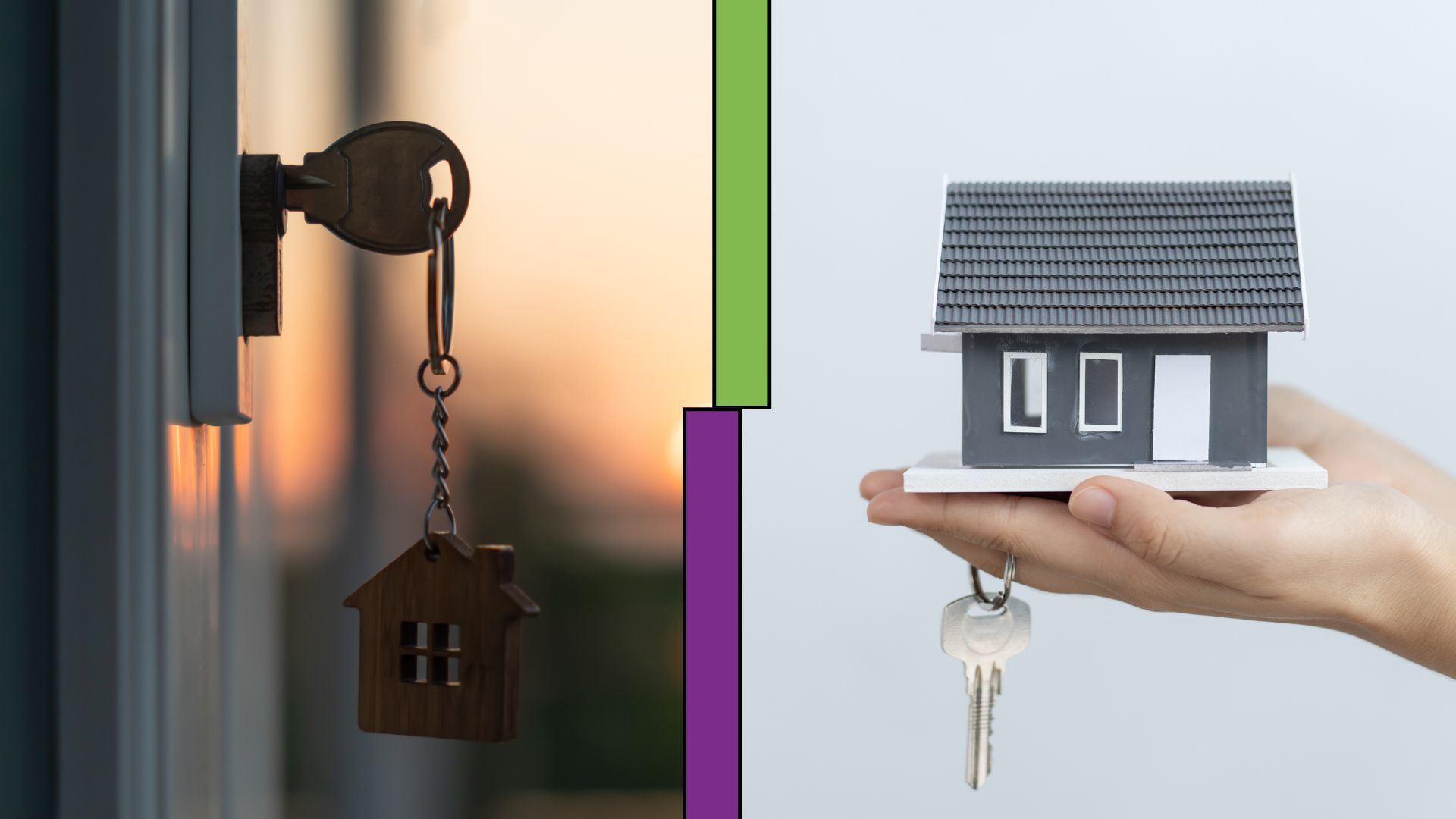 A person is holding a model house and keys in their hand.