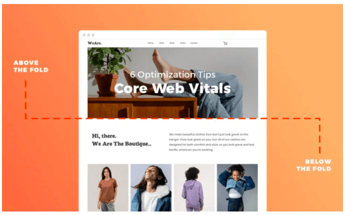 A screenshot of a website that says 6 optimization tips core web vitals