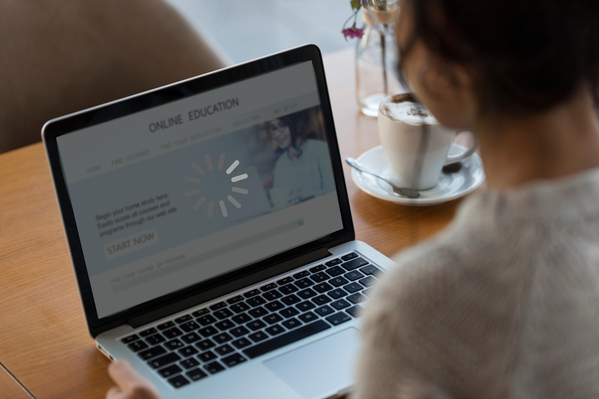 Woman using laptop, 
