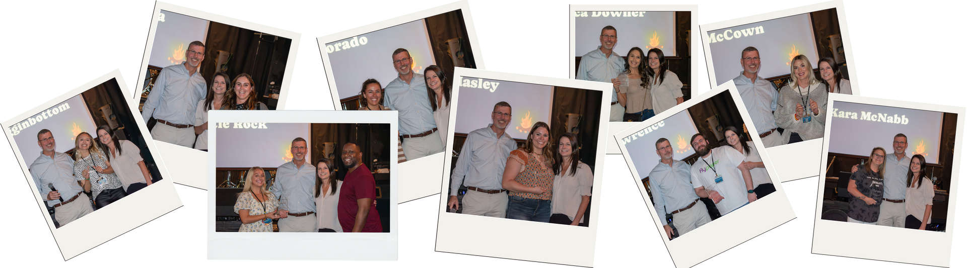 A collage of photos of a man and woman standing next to each other