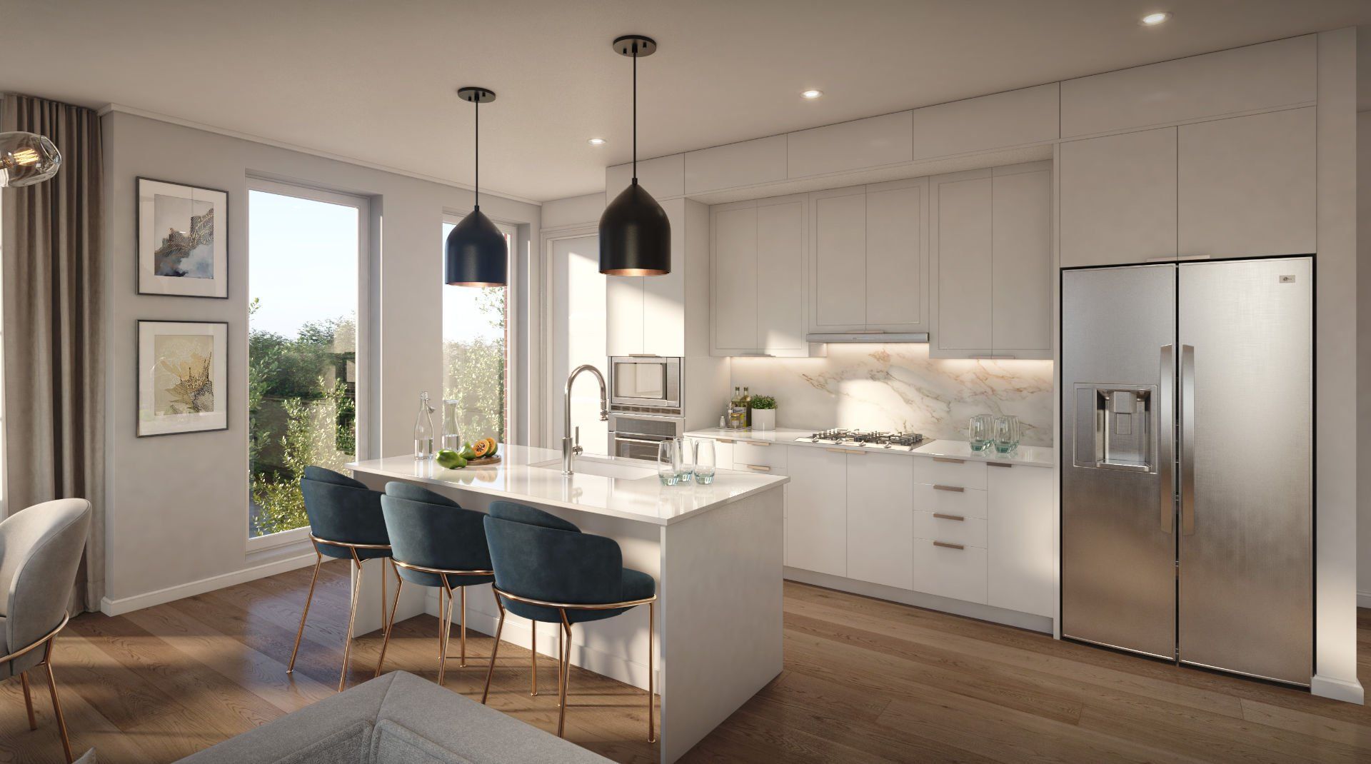 modern kitchen in luxury apartment in Sussex County NJ